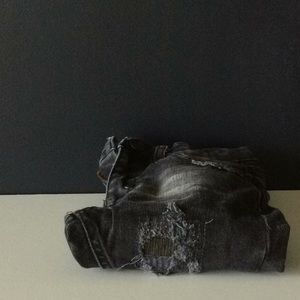 Zara Boys Black Distressed Skinny Jeans